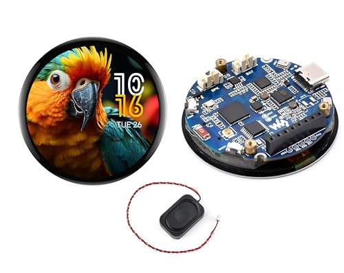 ESP32-S3 1.75inch AMOLED Round Touch Display Development Board, 466×466 Pixels, QSPI Interface, Onboard Dual Digital Microphone Array, Supports AI Speech Interaction, with Speaker
