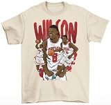 Caleb Wilson Cartoon Style Chicago Basketball T-Shirt Adult Sizes (US, Alpha, Medium, Regular, Regular, Natural)