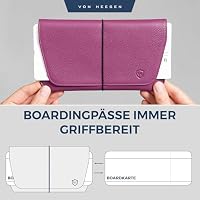 VON HEESEN Leder Reisepasshülle mit RFID-Schutz - Passport-Hülle aus echtem Leder - Reisepass-Organizer für stilbewusste Damen & Herren in Pink – Ansicht 5