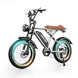 Movcan V60/V60 Pro Electric Bike, 48V 15.6/18.2Ah Removable Battery 20” Fat Tire Electric Bike, 1000/1500W Motor 30/33MPH Top Speed Electric Motorcycle, for Commute/Offroad/School/Rain/Snow Riding.