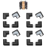 Roving Cove 16-Piece Safe Corner Cushion – PRE-TAPED CORNERS; Value Pack - ONYX; Premium Childproofing Corner Guard Child Home Safety Furniture Safety Bumper Baby Proof Table Corner Protector