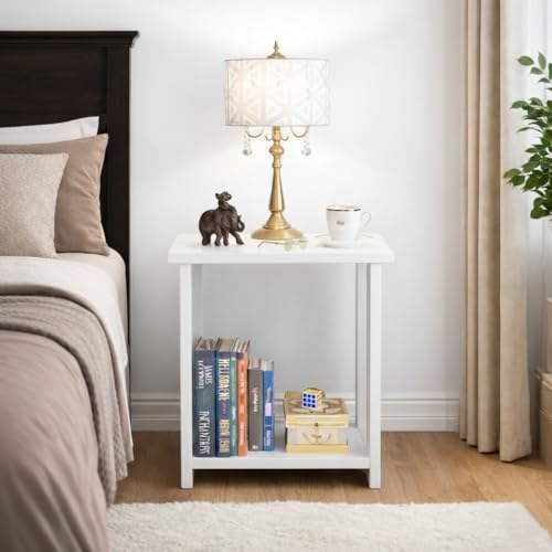 Image of SPYDER CRAFT Exotic Wood Bedside Table for Bedroom|Wooden Modern Side Tables for Bedroom|Side Table for Bed Room|Corner Table for Bed Room (Finish Color -Noce Lyon, DIY(Do-It-Yourself))