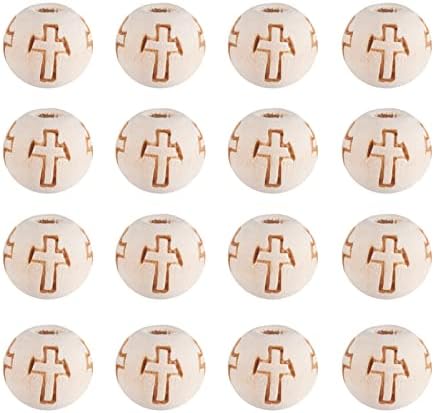 Pandahall 50pcs Natural Unfinished Flat Round Wood Coin Beads Wooden Circle Discs 25x5mm for DIY Jewelry Making