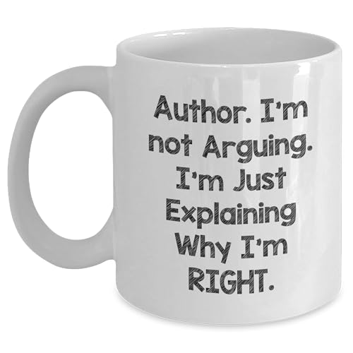 Author's Sharp Wit White Coffee Mug - Graduation Gift for Friends, Family, Coworkers, or Author Enthusiasts, Funny Quote
