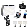 Lumiere Telephone Selfie, 70 LED Rechargeable Portable Selfie Light avec Clip, 3 Modes d'Éclairage 2500K-7500K, Lampe Photo pour Téléphone, Caméra, Ordinateur Portable, Appareil Photo, Maquillage Vlog