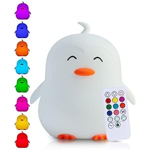 Kadoing Pinguïn Nachtlamp (Extra Groot) – met TAP-ON & Afstandsbediening – Oplaadbaar – LED Lamp – Gender Reveal – Baby – Babyshower – Kraamcadeau – Babykamer – Verjaardag Kinderen – Bedlamp – Kinderspeelgoed – Speelgoed Cadeau – Premium Kinderlamp