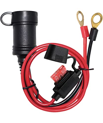 Yakefly 3Ft/6Ft Cigarette Lighter Socket To Ring Terminal Cable,Eyelet Terminal To Female Cigarette Lighter Socket 12V Extension Cable With Heavy Duty Cable, Cigarette Lighter Adapter (3Ft) #TOP30