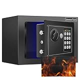 JUGREAT Fire Resistant Money Safe Box for Home with Fireproof Money Bag for Cash Safe Hidden, Securi