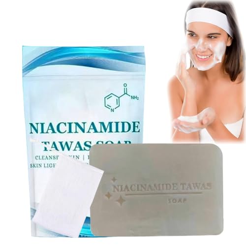 Niacinamide Tawas Soap, Niacinamide Soap, for Face and Body, with Bubble Net, Deep Cleansing, Gentle Moisturizing (1pcs)