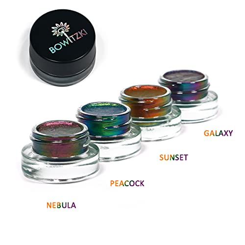 Bowitzki 3.5G Cream Multi Chrome Eyeshadow Multichrome Chameleon Gel Makeup Color Shifting Multi-Chrome Longer Lasting No Creasing Shimmer Eye Shadow - Sunset #TOP2