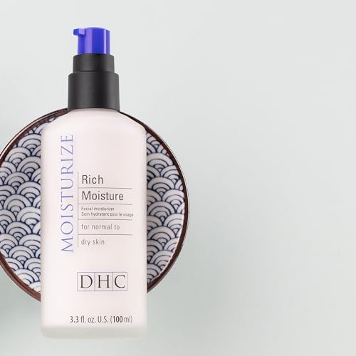 DHC Rich Moisture, Lightweight Facial Moisturizer, Dry Skin, Hydrating, Fragrance and Colorant Free, Ideal for Dry Dehydrated or Sensitive skin, 3.3 fl. oz