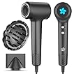 Seche Cheveux, Sèche Cheveux Ionique avec Diffuseur, Seche Cheveux à 400 Millions Plasma Professionnel, Moteur sans Balais de 110 000 tr/min pour un Séchage Rapide, 57 dB à Faible Bruit pour Voyage