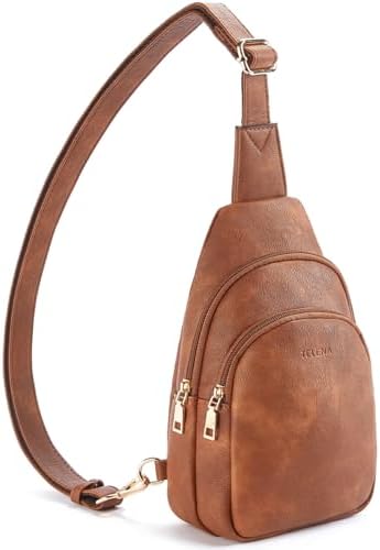 Waist Packs - Telena Crossbody Bags for Women Leather Sling Bag for Woman Travel Brown