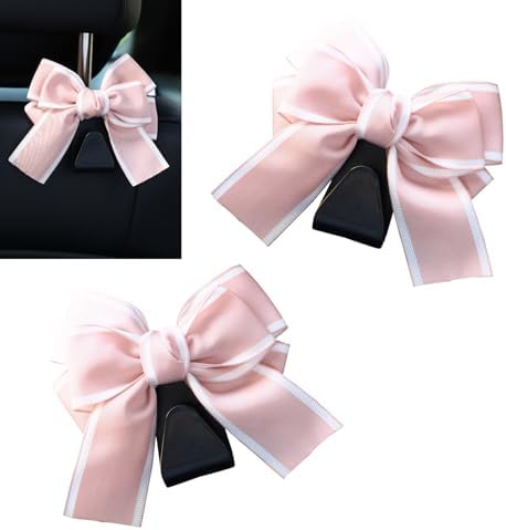 2 PCS Car Seat Headrest Hooks, Elegant Cute Bow Decorative Hanger...