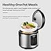 COMFEE' Rice Cooker, 6-in-1 Stainless Steel Multi Cooker, Slow Cooker, Steamer, Saute, and Warmer, 2 QT, 8 Cups Cooked(4 Cups Uncooked), Brown Rice, Quinoa and Oatmeal, 6 One-Touch Programs