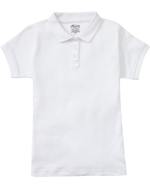 Classroom School Uniforms Little Kid Short Sleeve Fitted Interlock Polo CR858X, M, SS White