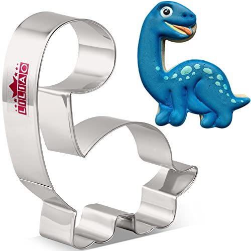 Liliao Brontosaurus Cookie Cutter Cute Dinosaur Biscuit And Fondant Cutters For Kids - 3.7 X 4.1 Inches - Stainless Steel #TOP18