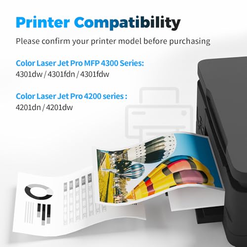 Image of 210A Toner Cartridges Replacement for HP 210A Toner Cartridges 210X Compatible for HP Color LaserJet Pro MFP 4301fdw 4301fdn Pro 4201dw 4201dn W2100A Series Printer (2 Black, with chip)