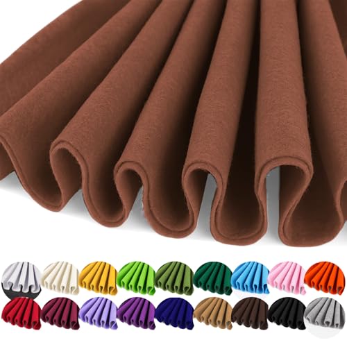Image of IONTACH 36 inch X 36 inch Soft Felt Fabric 1.6mm Thick (Rustic Brown) | Felt Sheets for Crafts, Embroidery, Patchwork, Liner, School Projects, Home Decoration