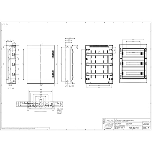 Tableau électrique extérieur 54 modules IDE cdn54pt IP65 - 2