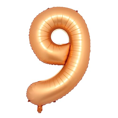 40 inch Orange Foil Number Balloons New Helium Globo Baby Shower Happy Birthday Anniversary Wedding Decoration Party Supplies Ball (40 inch Orange 9)