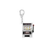 Slot Machine Keychain Mini Casino Key Chains Kawaii Keychain for Graduation Las Vegas Party Gifts Party Decorations, Golden and Silver (silver)