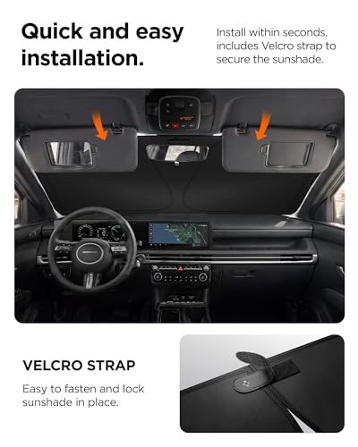 Quarta immagine Spigen Parasole Anteriore per Parabrezza Interno Auto (140 × 80 cm)