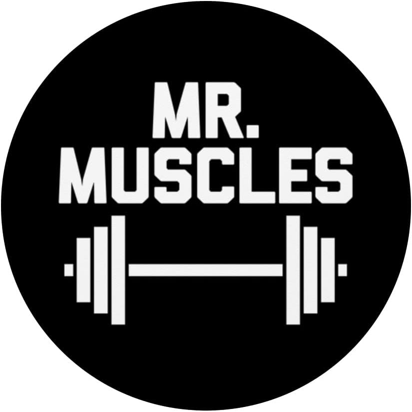 Mr. Muscles T-Shirt funny workout fitness weightlifting gym PopSockets Swappable PopGrip image 3