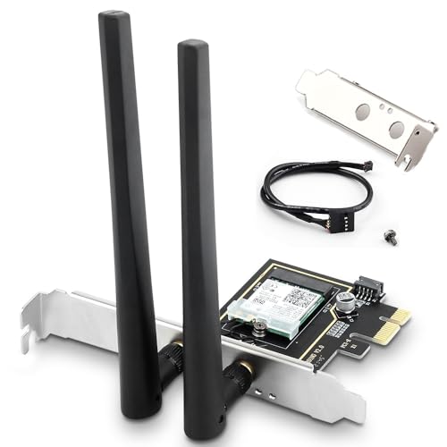 AX210 WiFi 6E Card for Desktop, PCIe Wireless Network Card with Bluetooth 5.3, AX5400 Tri-Band, OFDMA & MU-MIMO, Ultra-Low Latency, WPA3, Low-Profile Bracket, for Windows 10/11