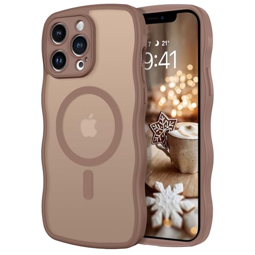Telaso for iPhone 13 Pro Max Case, Compatible with Magsafe Wave Frame Design Translucent Matte Back Silicone Bumper Protective Magnetic Phone Case iPhone 13 Pro Max for Women Girls, Brown by Telaso - Used condition - US$9.47