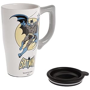 Spoontiques – Ceramic Travel Mugs – Batman Cup – Hot or Cold Beverages – Gift for Coffee Lovers