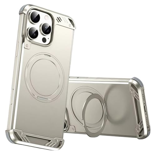 Coque design creux iPhone 16 Pro anti-surchauffe MagSafe avec béquille rotative ultra légère