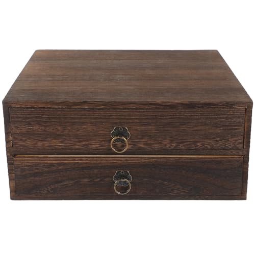 Boîte de rangement bois massif Gatuida empilable pour tri de bureau