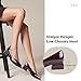 LingxiaUne Pumps for Women Comfortable Low Chucky Heel Shoes with Pointed Toe and Fashion Design for Work Size 7 Wine Red