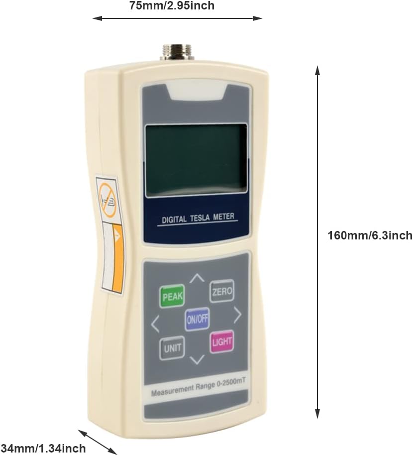 Tesla Meter, Class 1/2 / 5 Handheld Meter Digital Gaussmeter Multi-Function Magnetic Field measuring Instrument