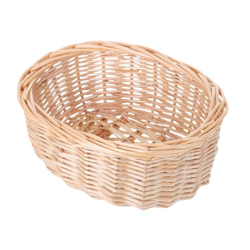 POPETPOP Woven Rattan Bread Basket Versatile Storage for Snacks Fruits Bread Lightweight Wicker Tray for Kitchen Restaurant Picnic Capacity Food Container