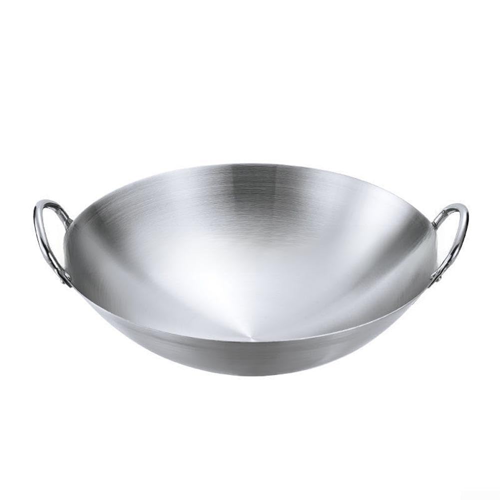 Wok en acier inoxydable pour induction de 32 cm avec poignées