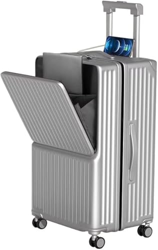 KOKUMON海外旅行・出張最適!大型前開きスーツケース|大容量設計で長期滞在用品収納 OK 頑丈素材で国際搬送安心|USB ポート付き充電自在 カップホルダー付きでドリンク置き可能|軽量設計で持ち運び負担軽減 キャリーバッグ機能兼ね備え