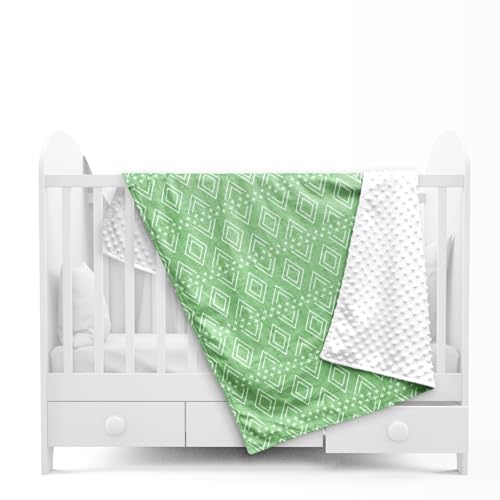 Image of TANOFAR Baby Blankets for Unisex Boys Girls, Ultra Soft Minky Blanket with Double Layer Dotted, Breathable and Lightweight Receiving Blanket for Newborns, 30x40 Inches, Green