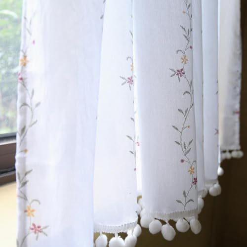 Rideau brise-bise en fleur de rotin 140x130cm pour deco de fenetre - 6