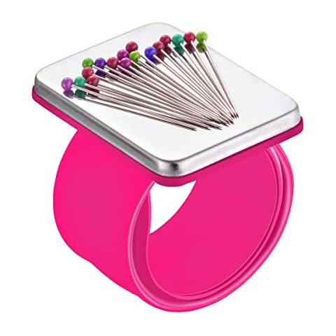 EXTCCT Magnetic Wrist Sewing Pincushion Wrist Pin Cushion Magnetic, Wrist Pin Holder Wristband Wrist for Hand Sewing Supplies (Pink) Cover