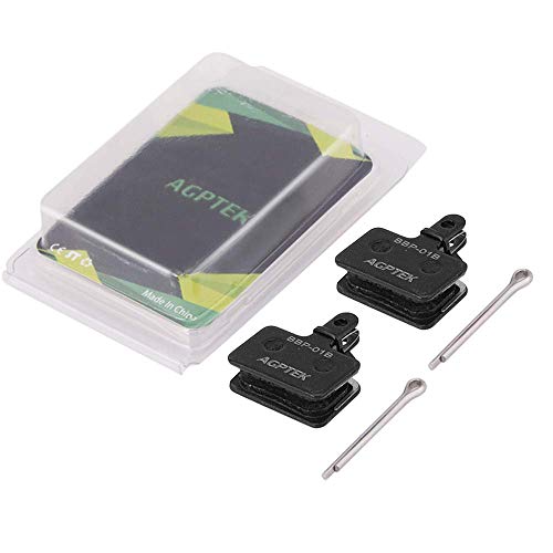AGPTEK Bike Brake Pads, High-Performance Brake Pads, Disc Brake Pads & Spring (Semi-Metallic) for Mountain Bike Disc Brakes, 2 Pairs Bike Pads, Compatible with TRP Tektro Shimano Deore Br
