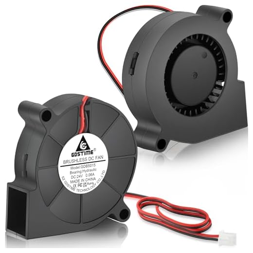 GDSTIME 5015 Blower 24V, 50mm x 15mm Part Cooling Radial Fan 2Pin High Speed Brushless DC Turbine Turbo Hydraulic Bearing for Ender 3 3D Printer Humidifier, 2 Pack
