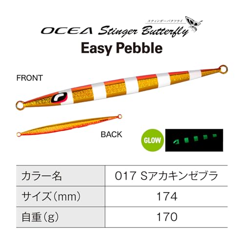 スティンガーバタフライ イージーペブル 170g Sアカキンゼブラ の商品画像2枚目