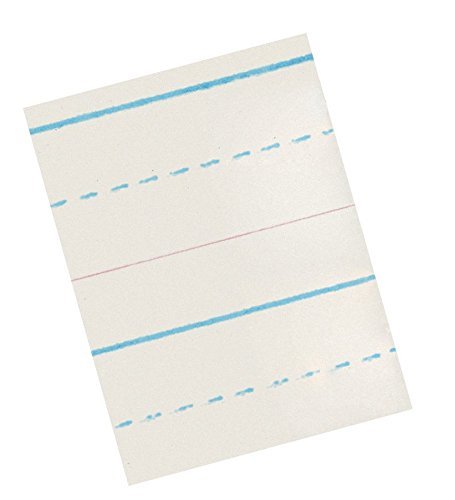 School Smart Red & Blue Newsprint Paper, 3/4 Inch Ruled, 11 X 8-1/2 Inches, 500 Sheets, White #TOP8