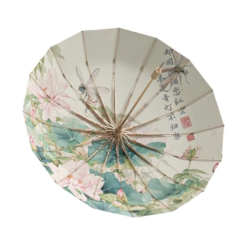 Parapluie pliable de voyage compact et portable anti-UV poignée bois