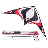 Babyeden Large Dual Line Stunt Kite, 84 Inch Wide Entry-Level Sport Kite for Adults,Red