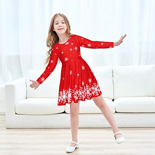 JESKIDS Little Girls Long Sleeve Dress Tie Dye/Unicorn/Flamingo Dress Twirl Swing Party Dresses with Pockets2