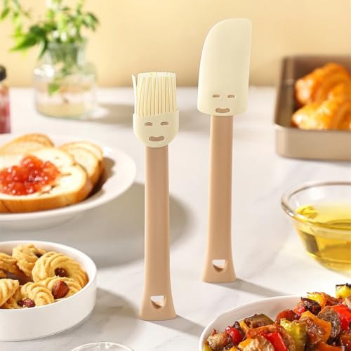 Silicone Baking Brush and Spatula Set, 2-Piece Heat Resistant BPA
