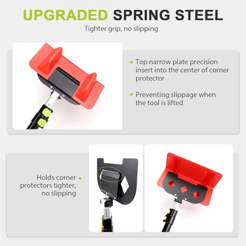Image of HUAALIUCHE 8 Foot Extension Handle for Board Corner Protector, Foldable Cargo Load Corner Protector V Edge Guards Handle ,Upgraded Spring-Steel Secure Grip -Large Head, 1 Pack